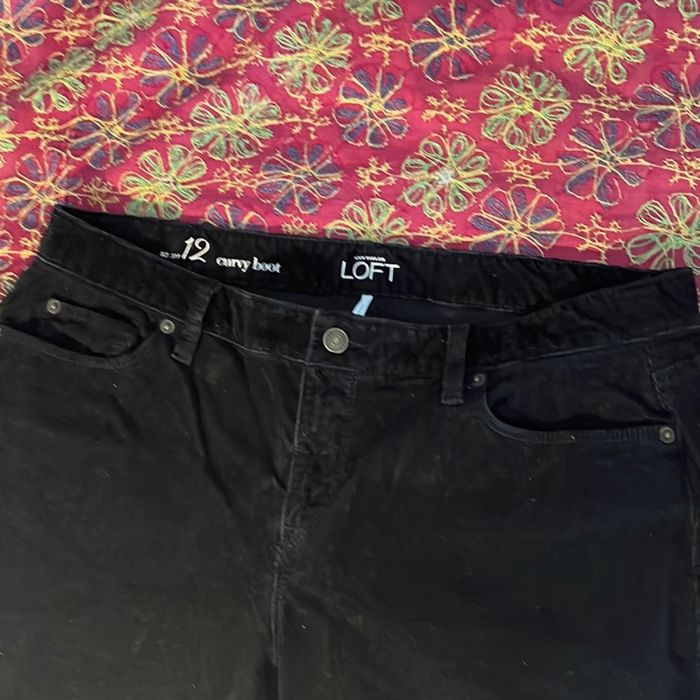 LOFT Black Cords Size 12 Curvy Boot